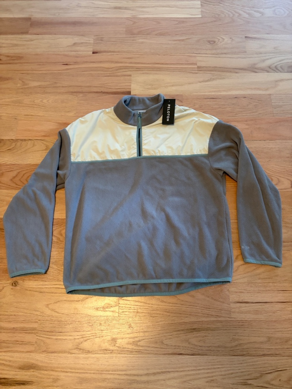 Peloton Men’s Gray and Cream Half-Zip Pullover